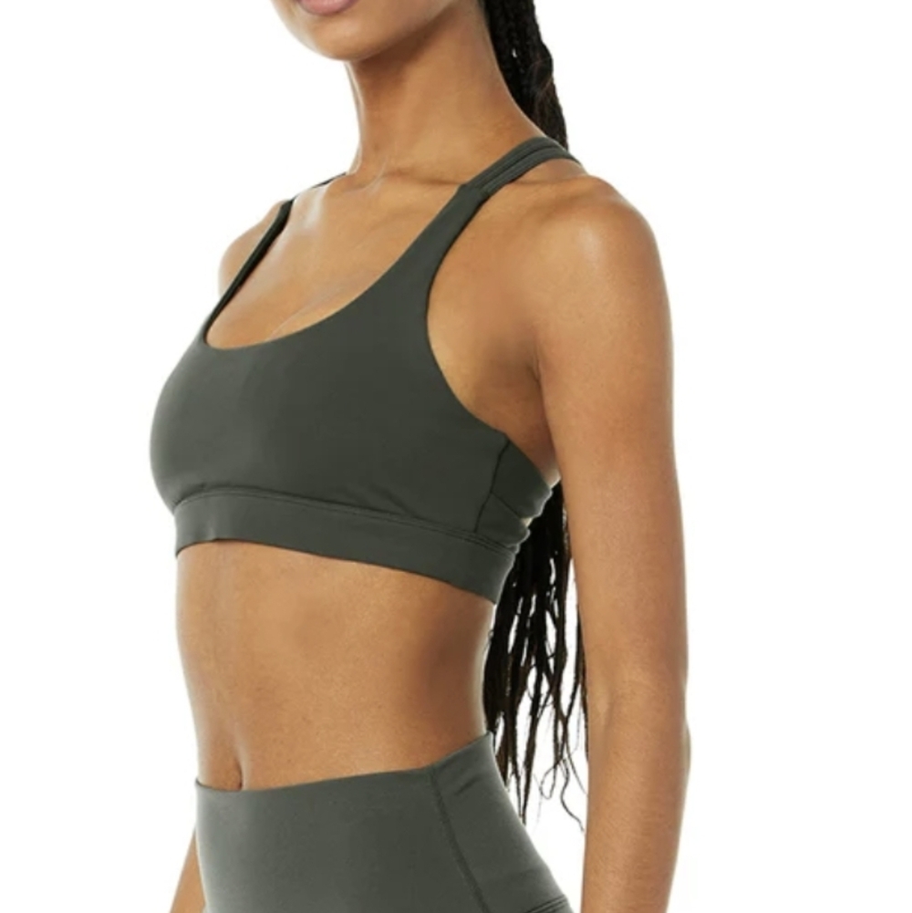 Alo Yoga Airbrush Suspension Sports Bra In Dark Cactus